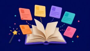 Écrire un livre avec ChatGPT : livre ouvert et chapitres organisés par l'IA
